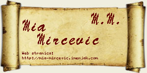 Mia Mirčević vizit kartica